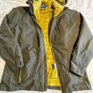Green and Yellow winter coat with Weather-Resistant Shell